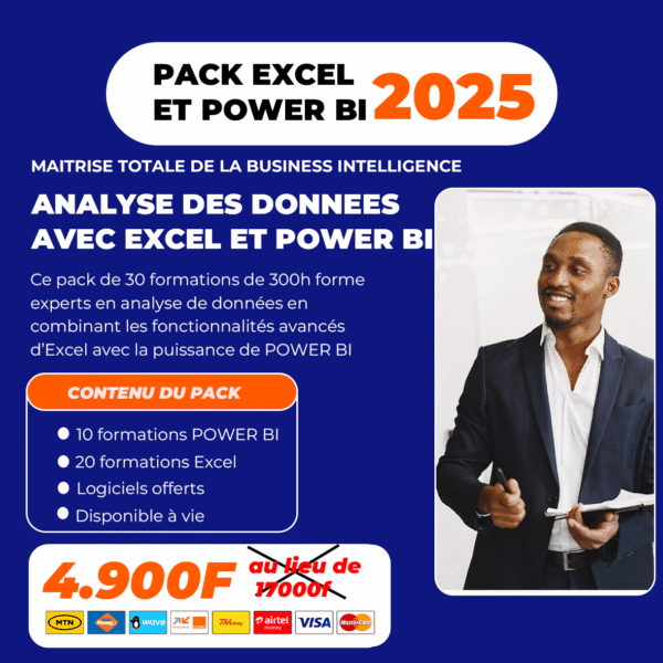 Pack Excel et Power BI 2025 – Maîtrisez l'analyse des données et la Business Intelligence