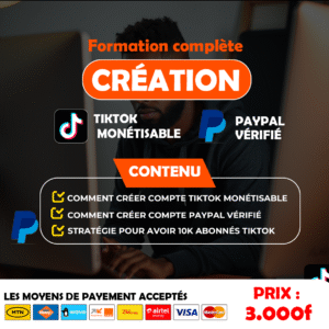 Formation Complète Création TikTok Monétisable et PayPal Vérifié